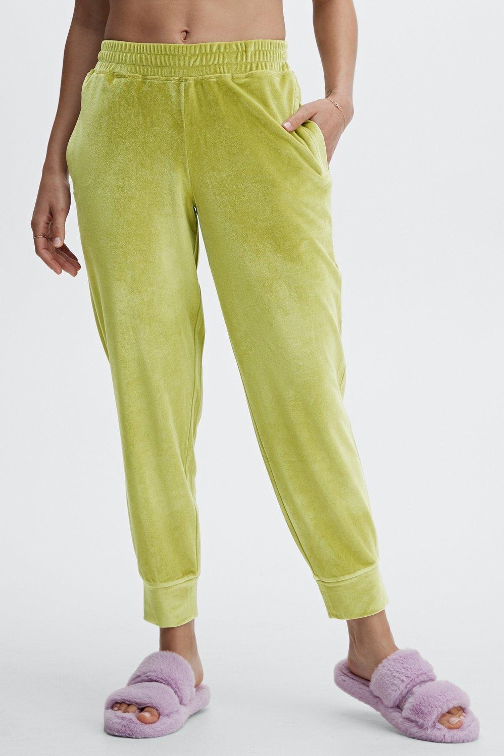 Fabletics Luxe Velour Jogger Womens green Size S Product Image