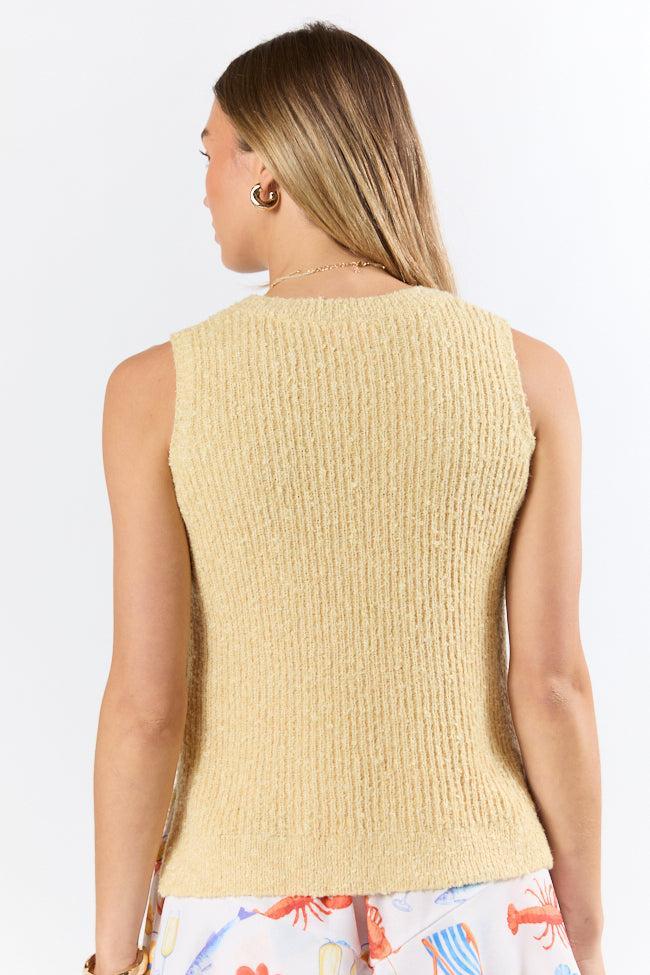 Best Day Ever Yellow High Neck Sweater Tank Product Image