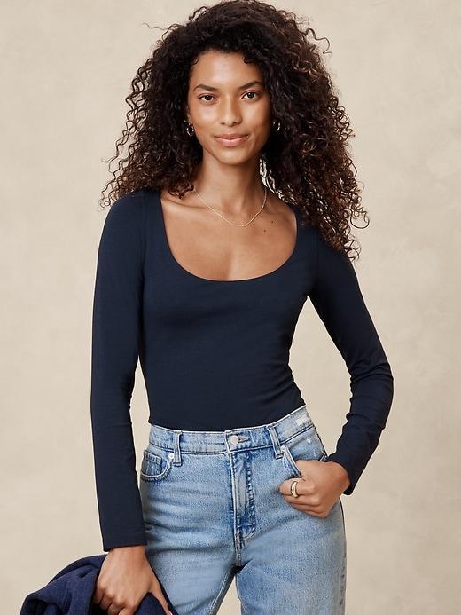Soft Stretch Scoop-Neck T-Shirt Product Image
