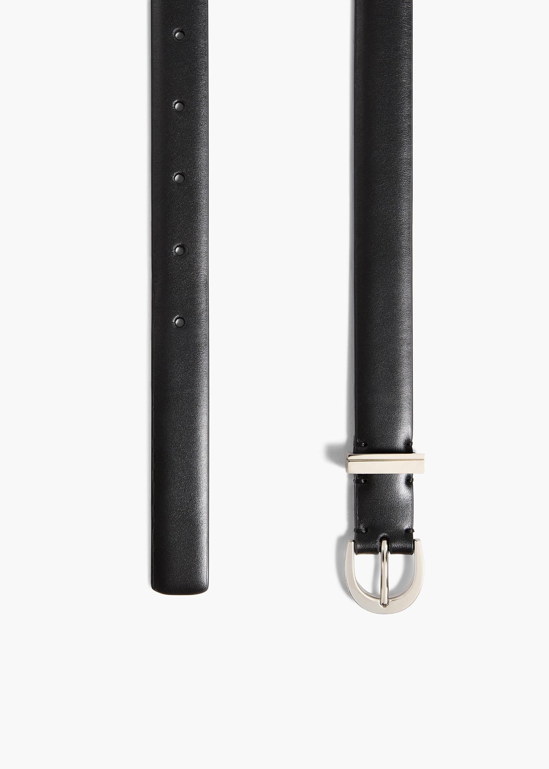 Luna Belt in Black Leather with Silver Product Image