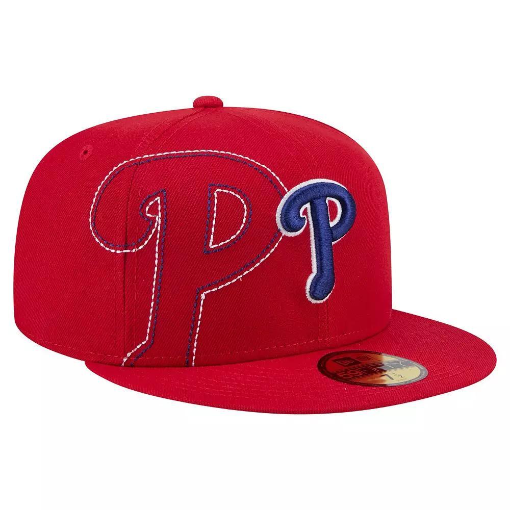 Men's New Era Red Philadelphia Phillies Yarn Stitch 59FIFTY Fitted Hat, Size: 7 7/8 Product Image
