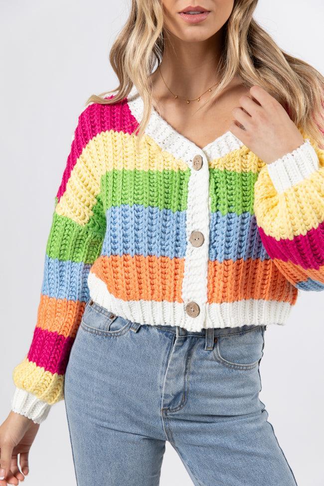 Little Bit More Multi Stripe Cardigan  SALE Product Image
