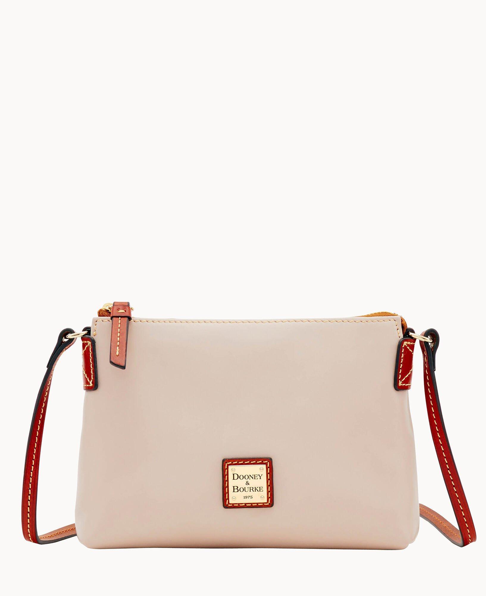 Dooney & Bourke Womens Wexford Leather Crossbody Pouchette Bag in Oyster Product Image