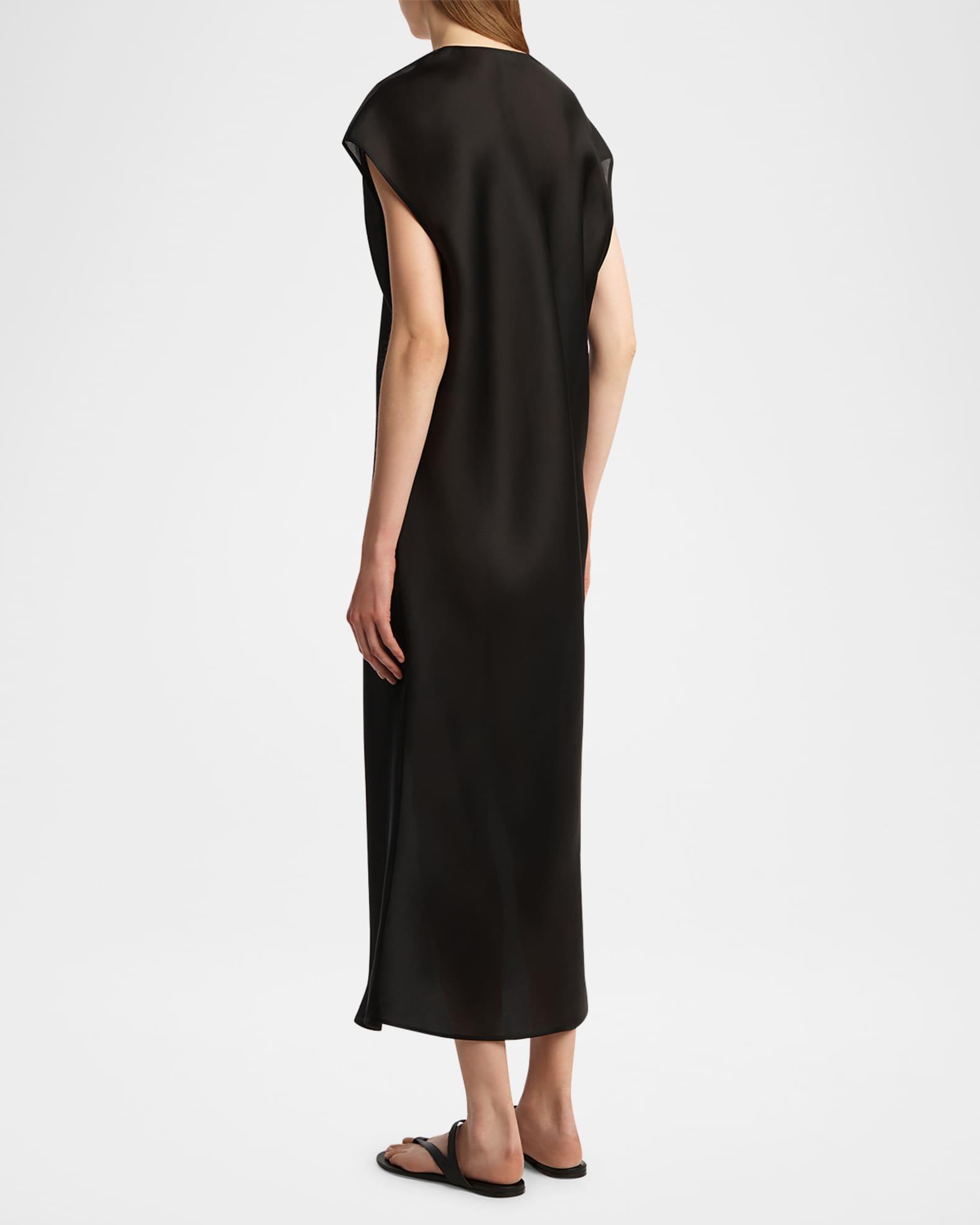 Darby Cap-Sleeve Bias Silk Maxi Dress Product Image