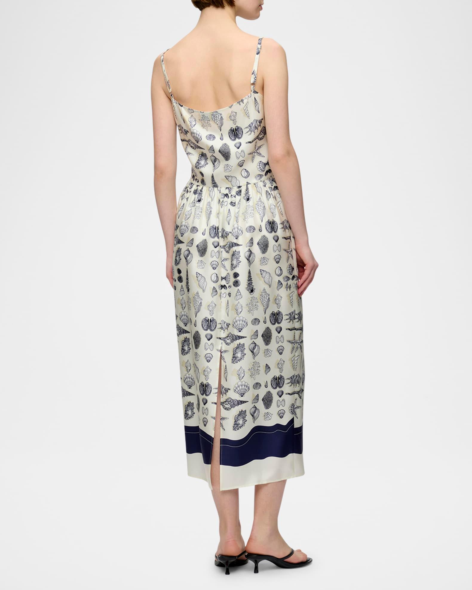 Samantha Seashell-Print Silk Midi Dress Product Image
