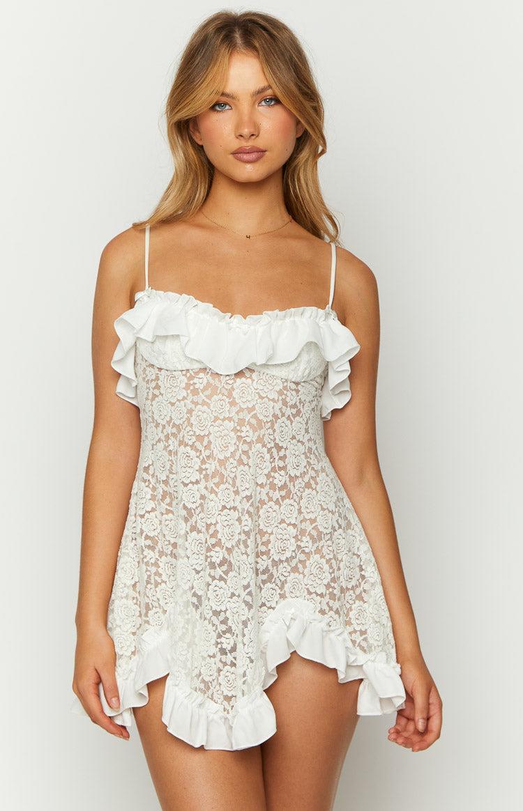 Bodhi White Lace Mini Dress Product Image