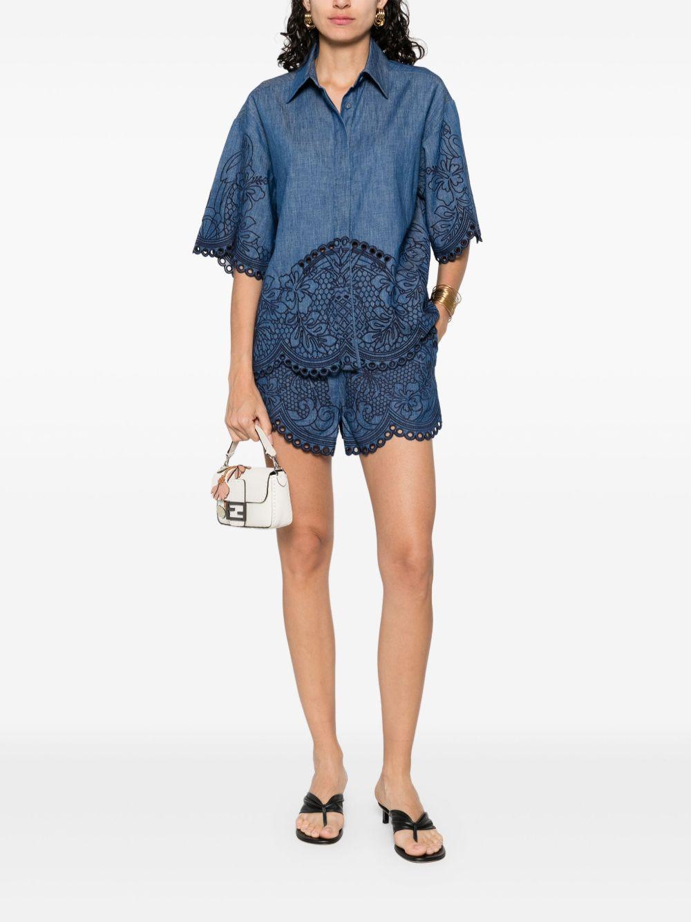 embroidered shorts Product Image