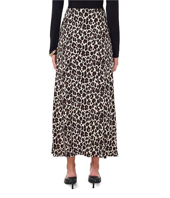 Vince Camuto Leopard Knit High Rise A-Line Maxi Skirt Product Image