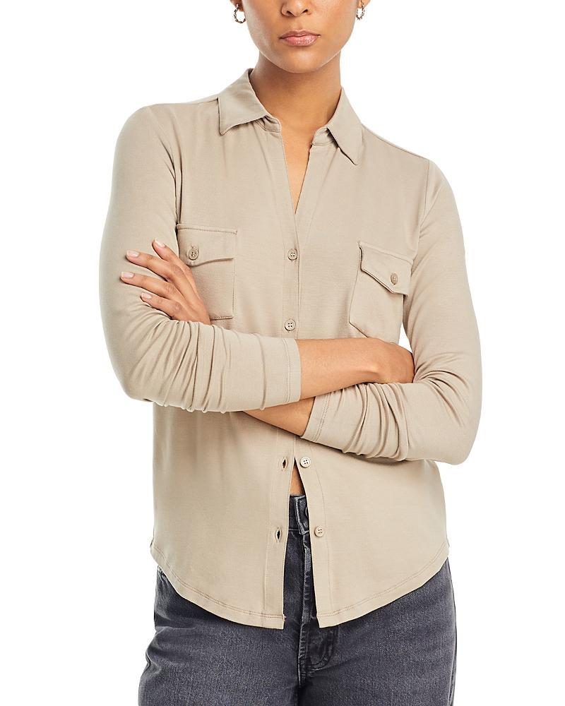Majestic Filatures Point Collar Button Front Shirt Product Image