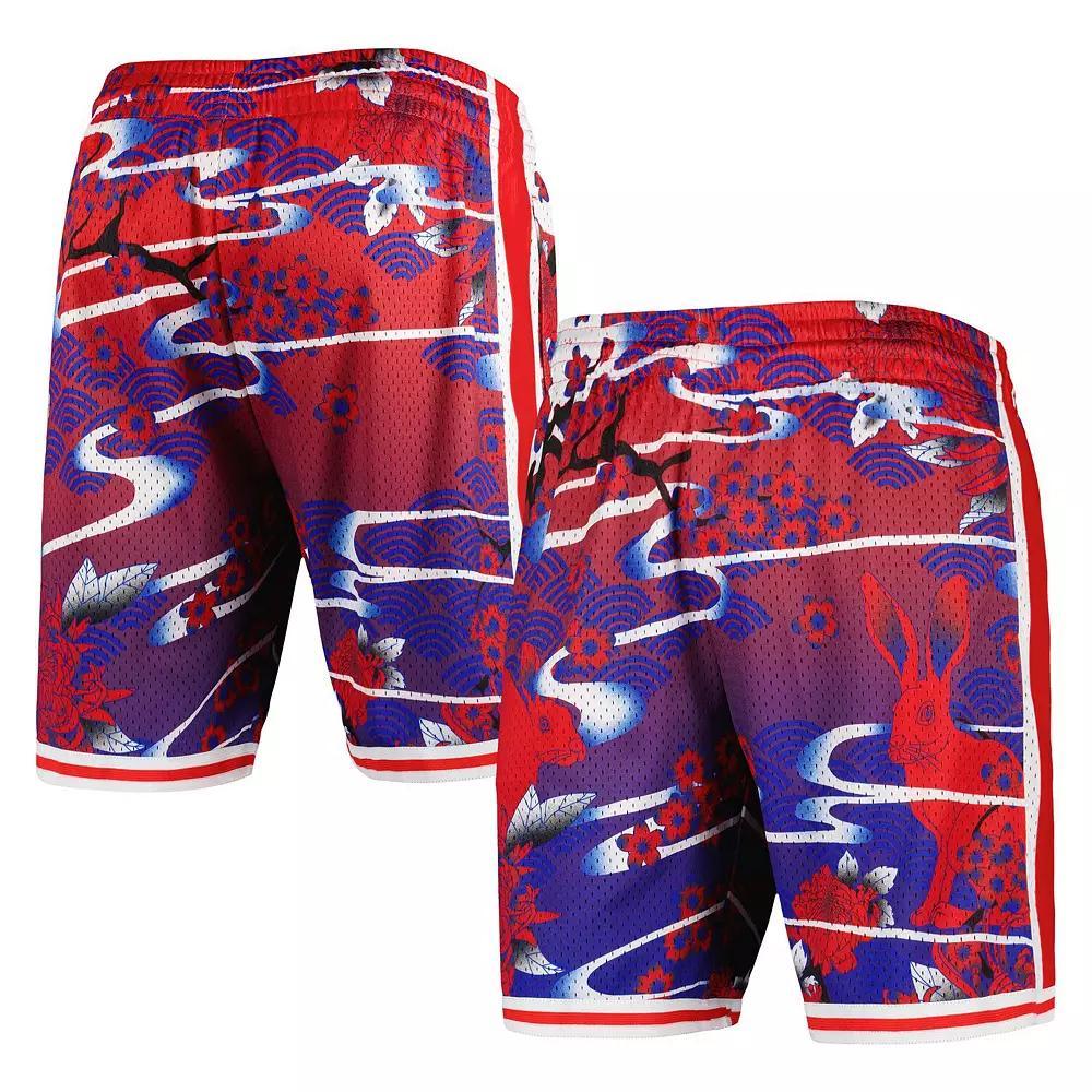 Men's Mitchell & Ness  Red Philadelphia 76ers Lunar New Year Swingman Shorts, Size: Small, 76r Red Product Image