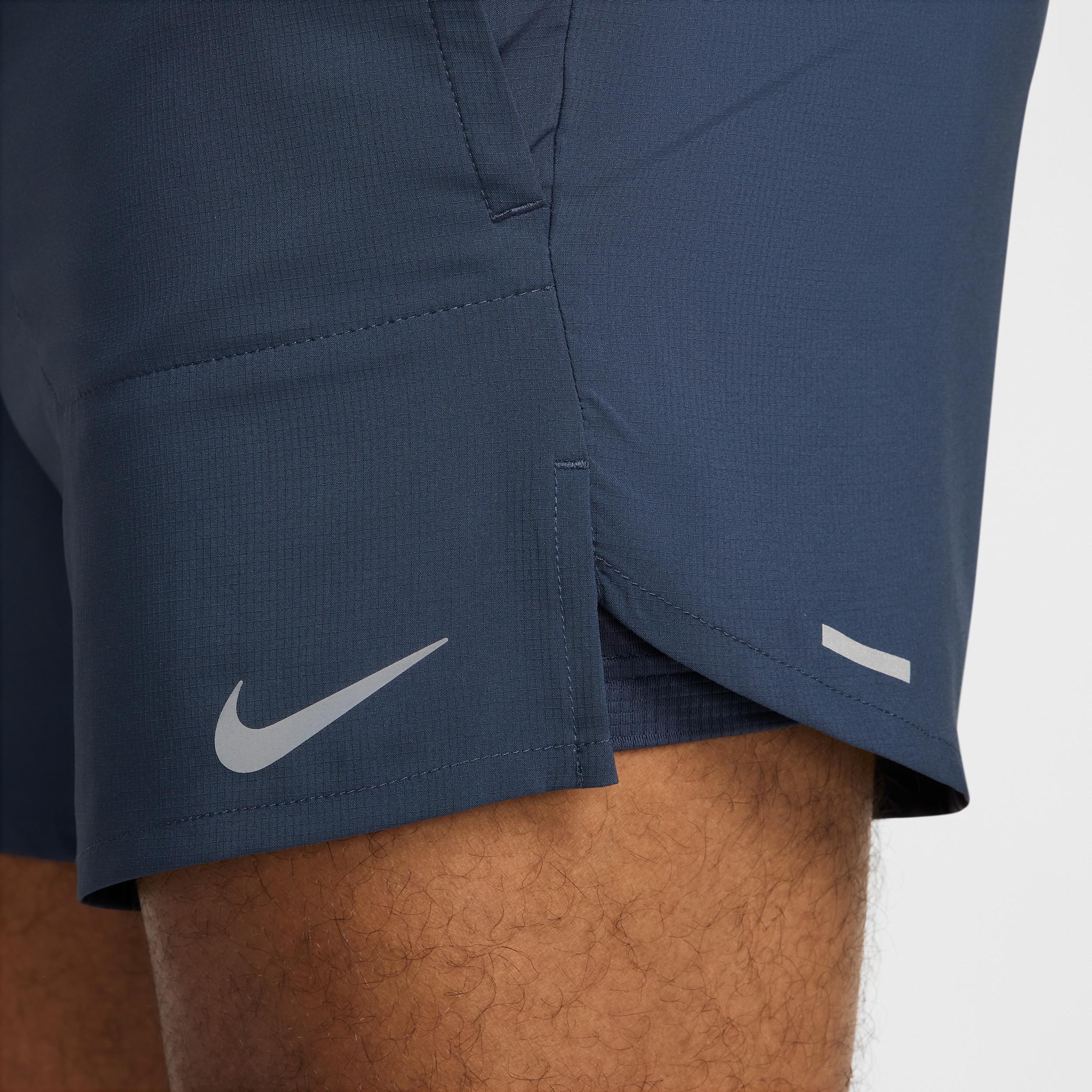 Nike Mens Dri-FIT Stride 2-in-1 5 Running Shorts in THUNBL/THUNBL/BLACK Product Image