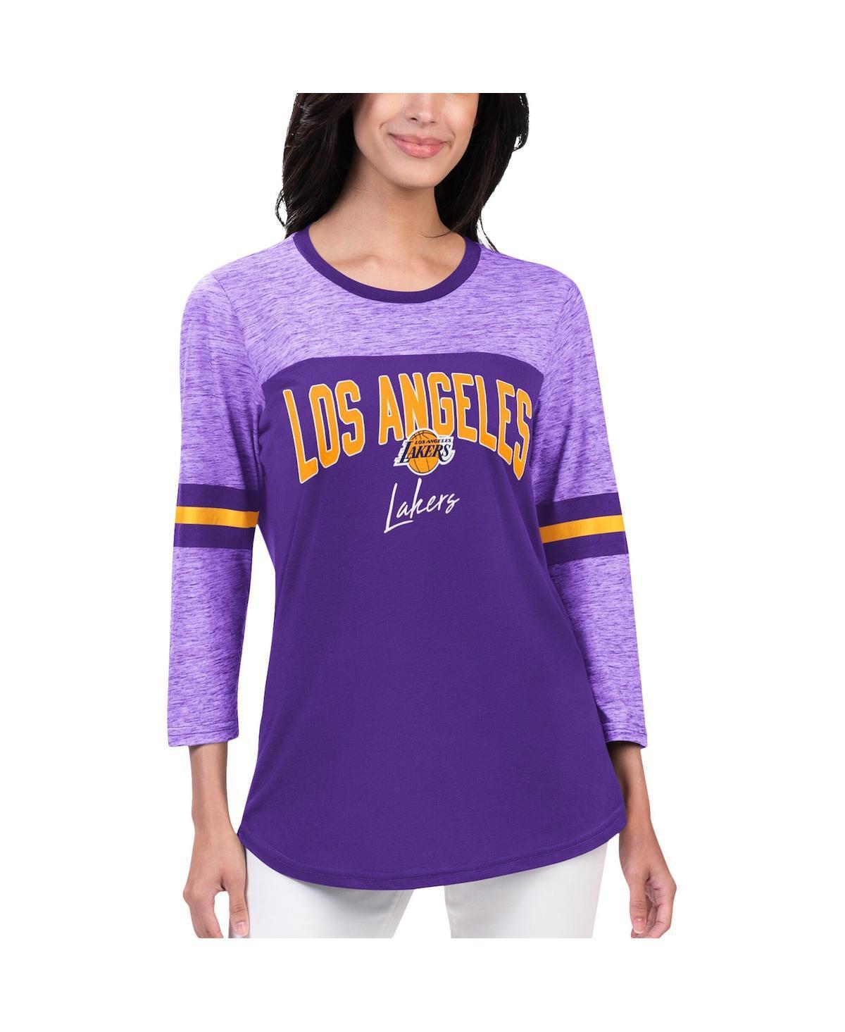 Women's G-III 4Her by Carl Banks Purple Los Angeles Lakers Play the Game Three-Quarter Sleeve T-Shirt, Size: Small Product Image