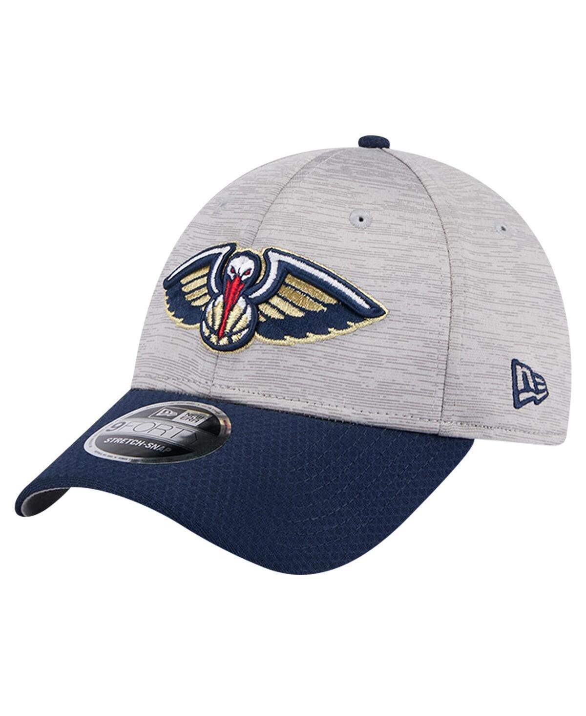 Men's New Era Heather Gray/Navy New Orleans Pelicans Active Digi-Tech Two-Tone 9FORTY Adjustable Hat, Grey Product Image
