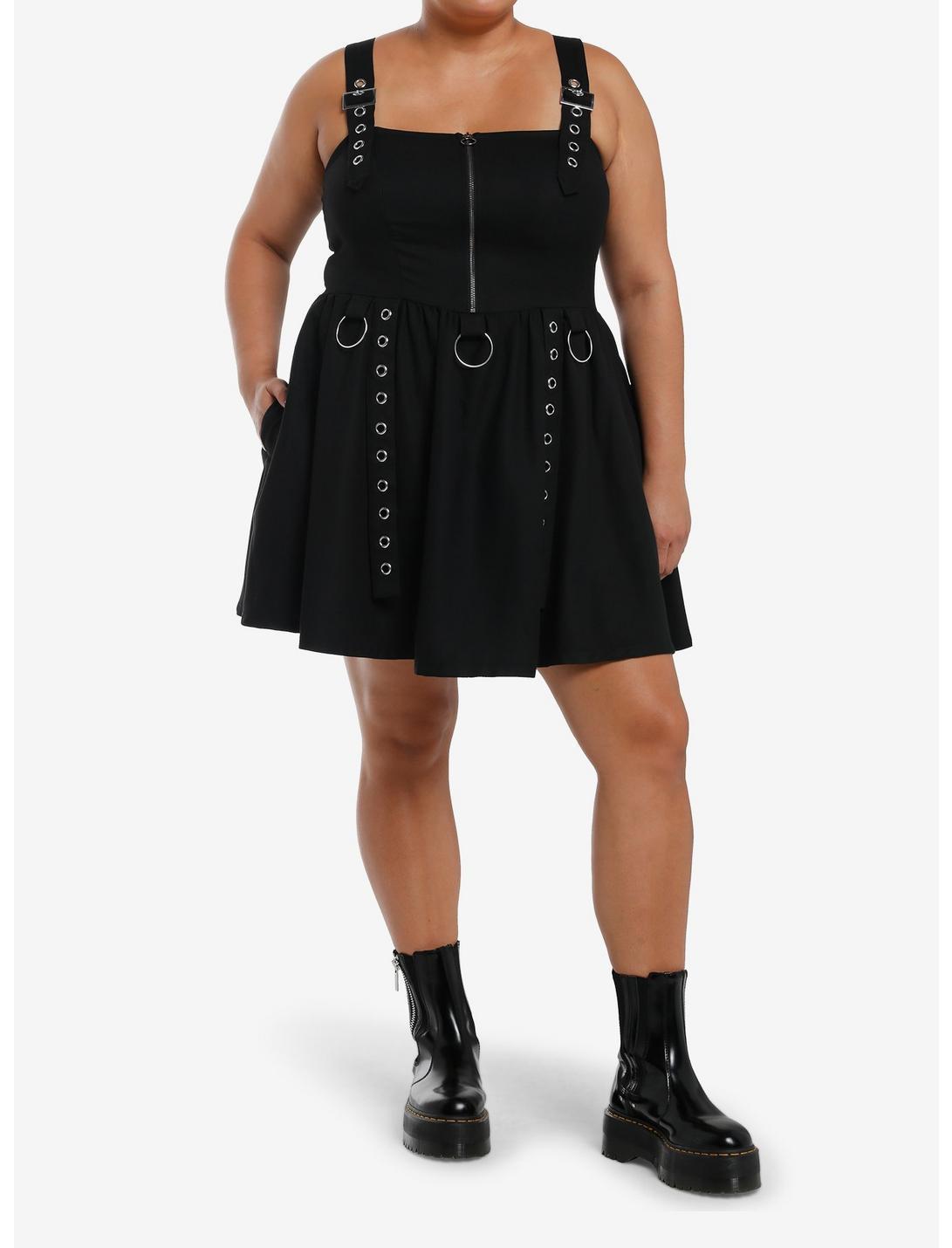 Social Collision Black Grommet Buckle Dress Plus Size Product Image