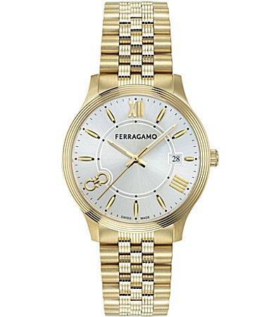 Mens Ferragamo Duo IP Yellow Gold Bracelet Watch, 40mm Product Image