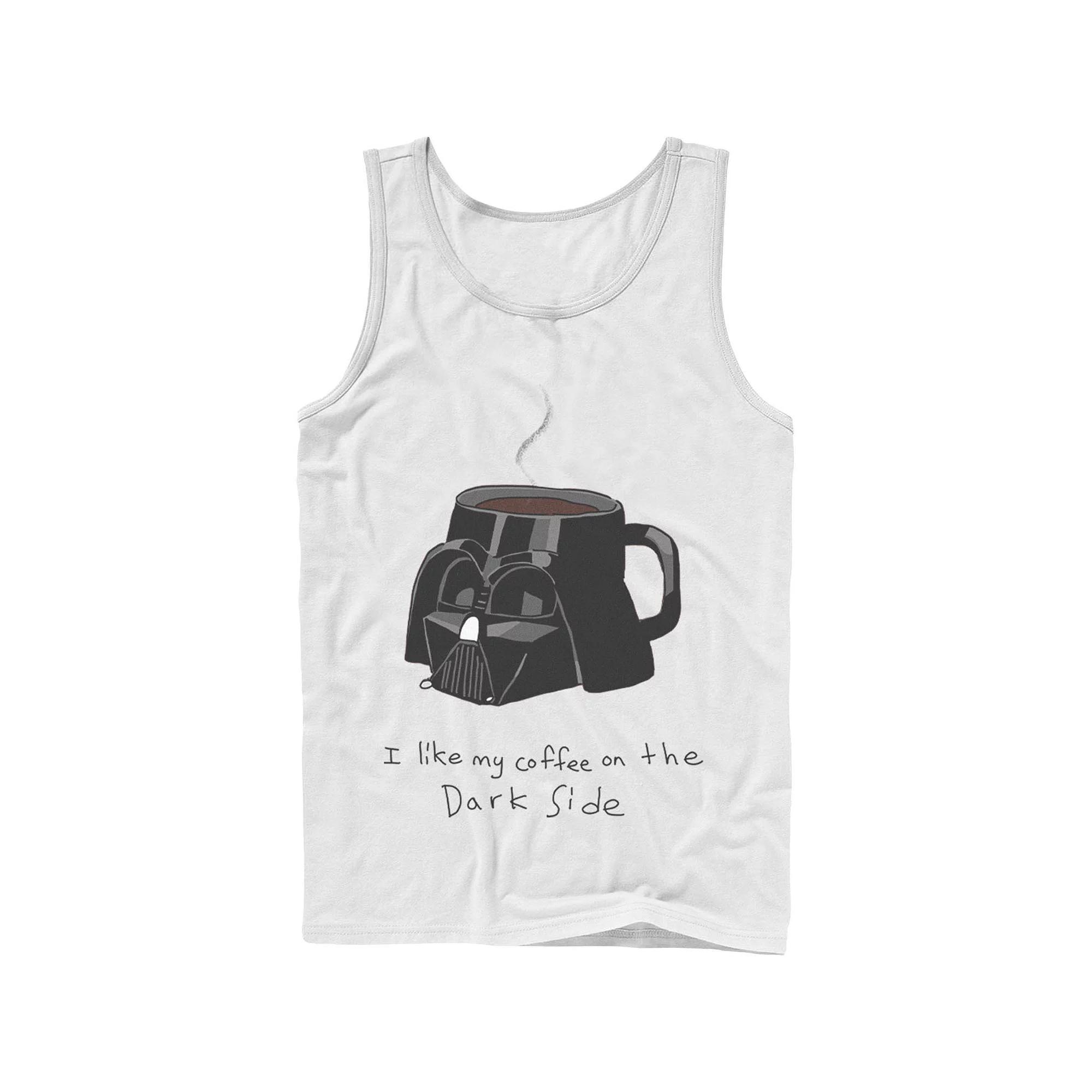 Men's Star Wars Darth Vader Mug I Like My Coffee On The Dark Side Tank Top, Size: Large, White Product Image