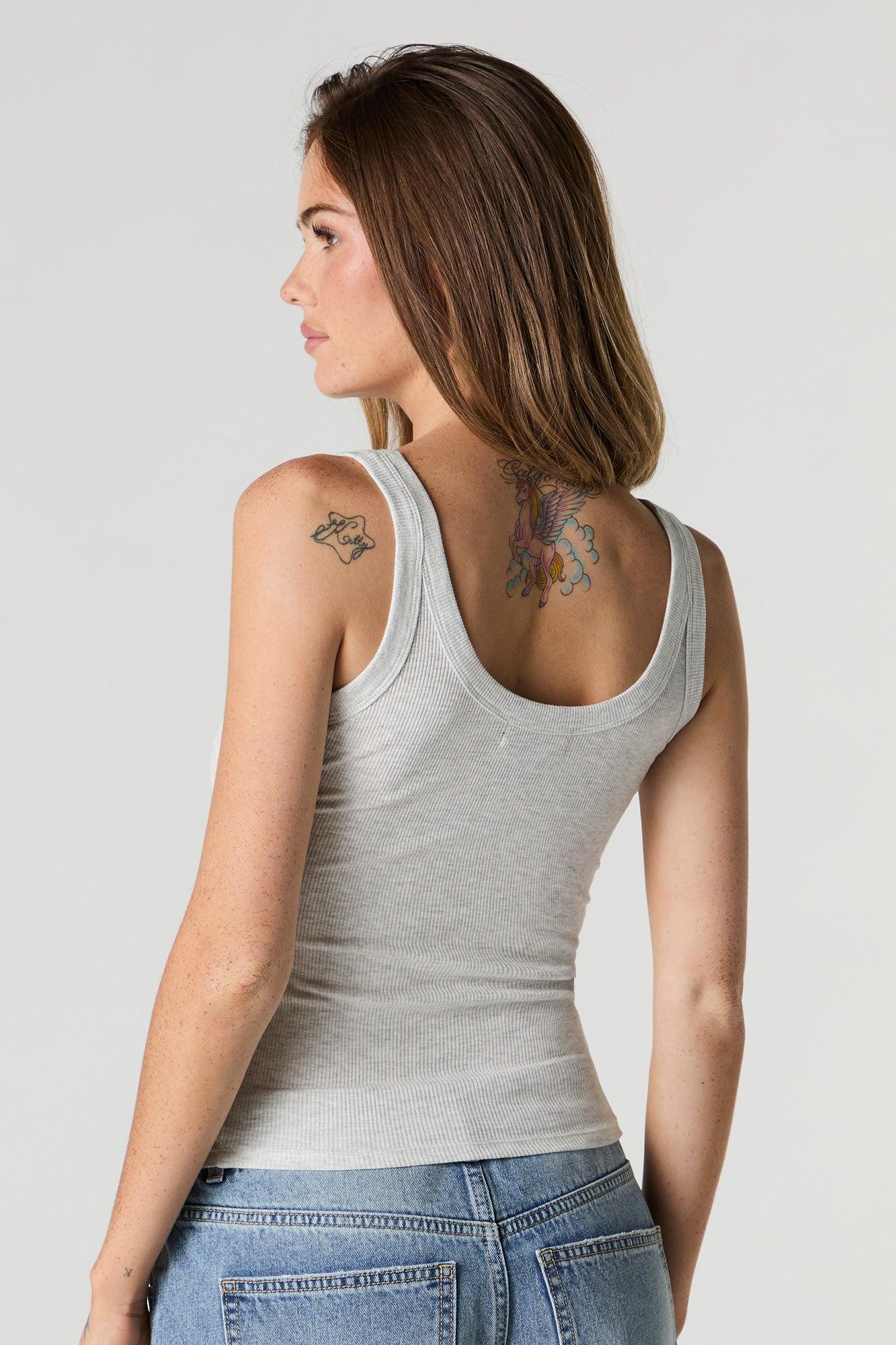 Ribbed Scoop Neck Skimmer Tank Female Product Image