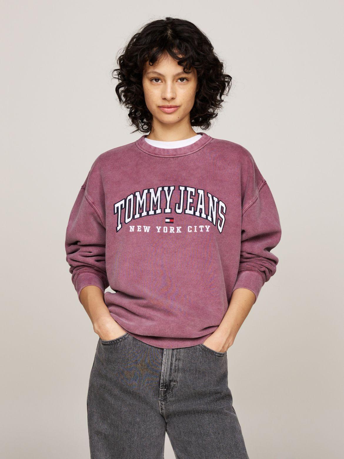 Tommy Jeans Womens Varsity Crew Neck Relaxed Sweatshirt Product Image