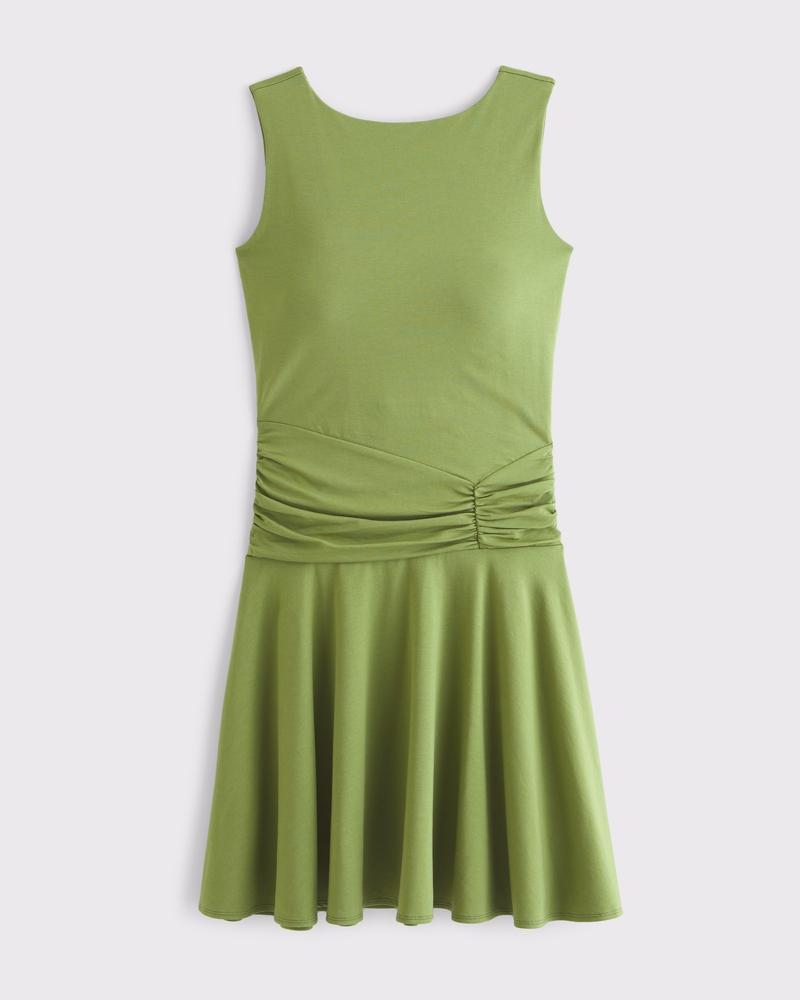 Bra-Free Ruched Knit Mini Dress Product Image