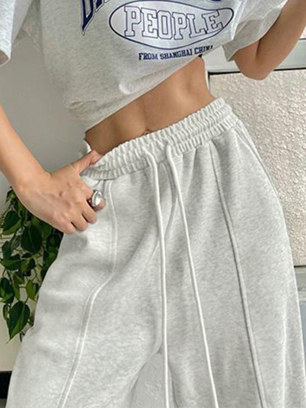 Street Solid Color Sweatpants Product Image