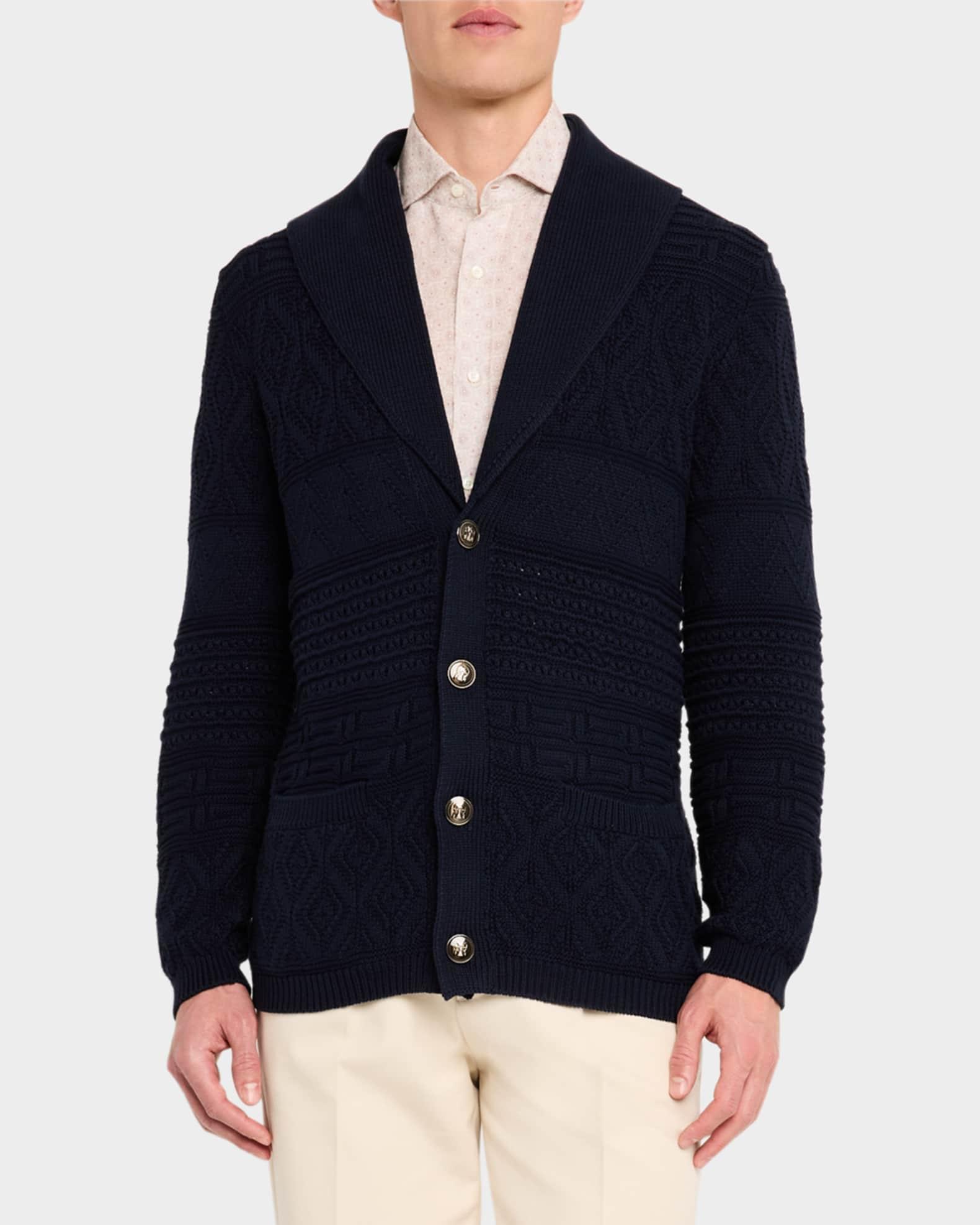 Men's Shawl Cable Knit Cardigan Product Image