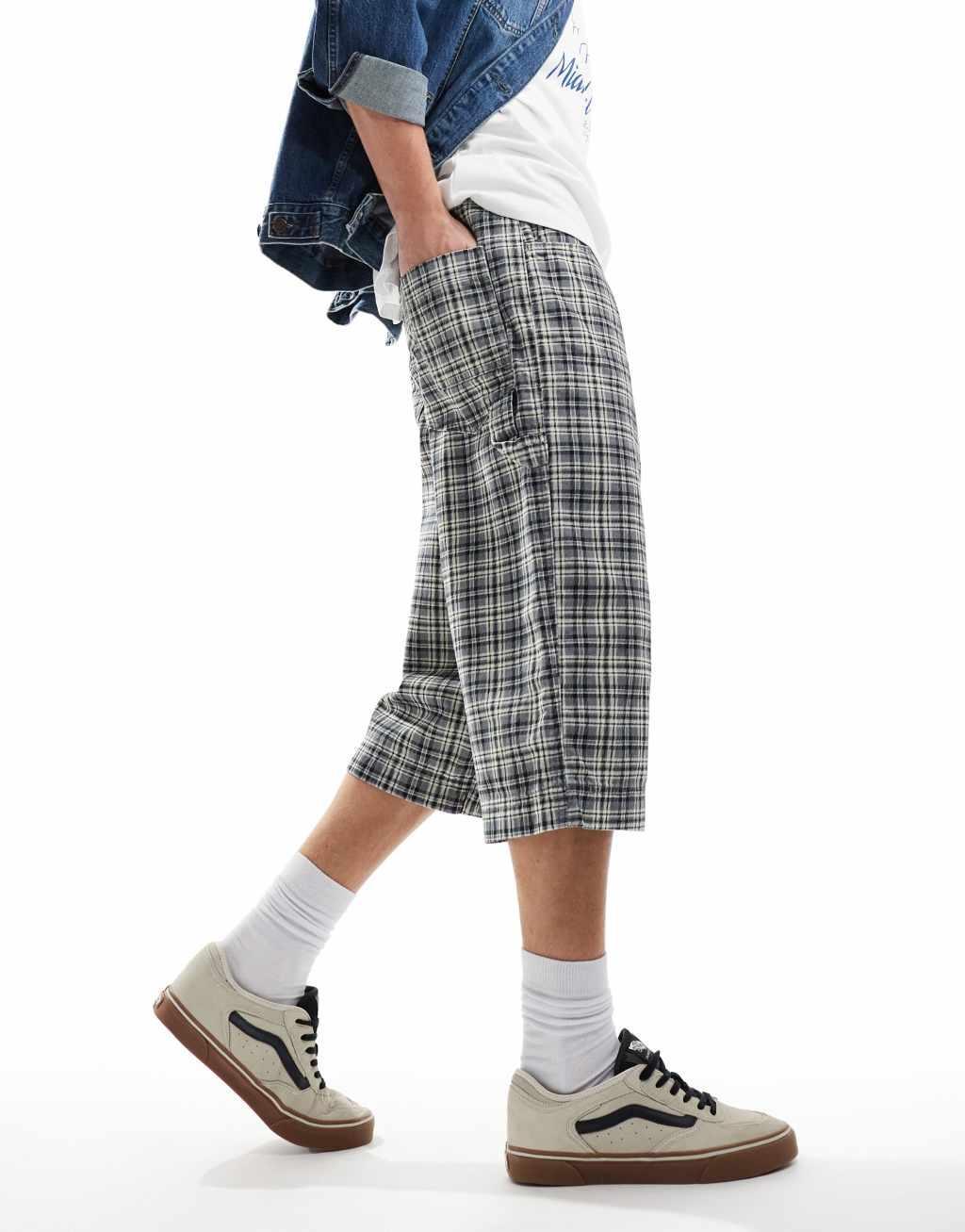 COLLUSION festival skater jeans in washed check Product Image