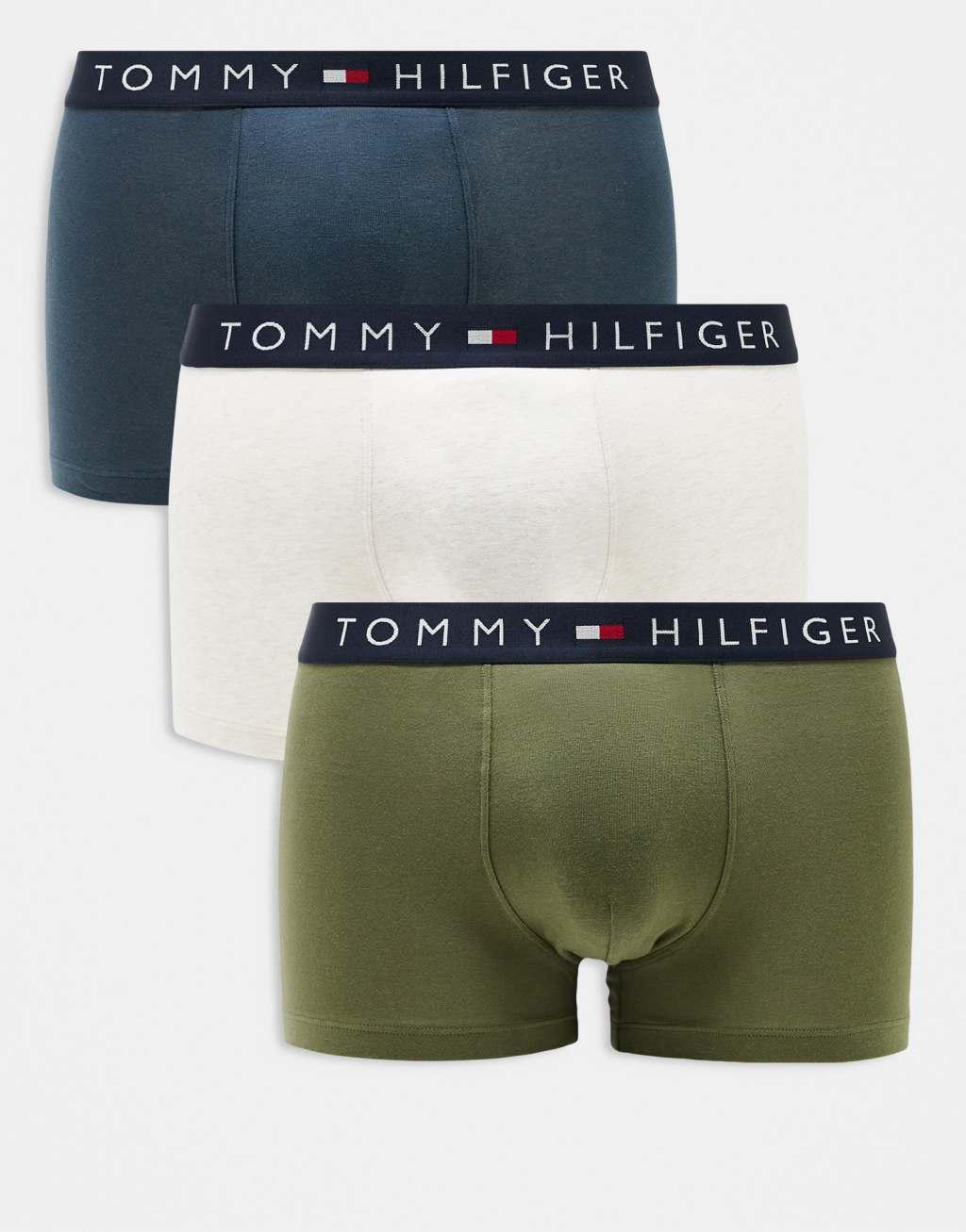 Tommy Hilfiger Original 3-pack trunks in blue/white/green Product Image
