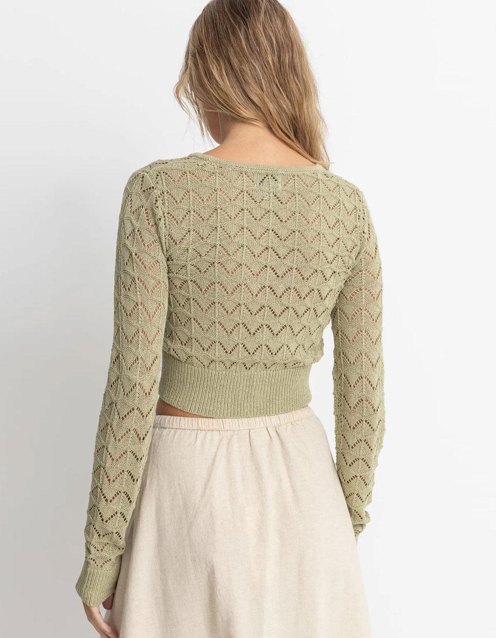 RHYTHM Akoia Womens Cardigan - SAGE Product Image