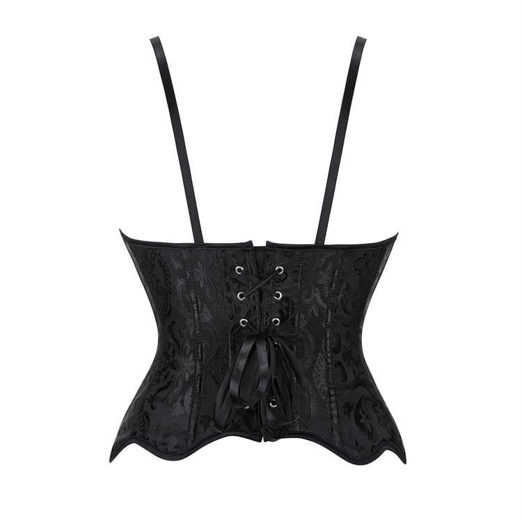 Spaghetti Strap Ruffle Plain Corset Top Product Image