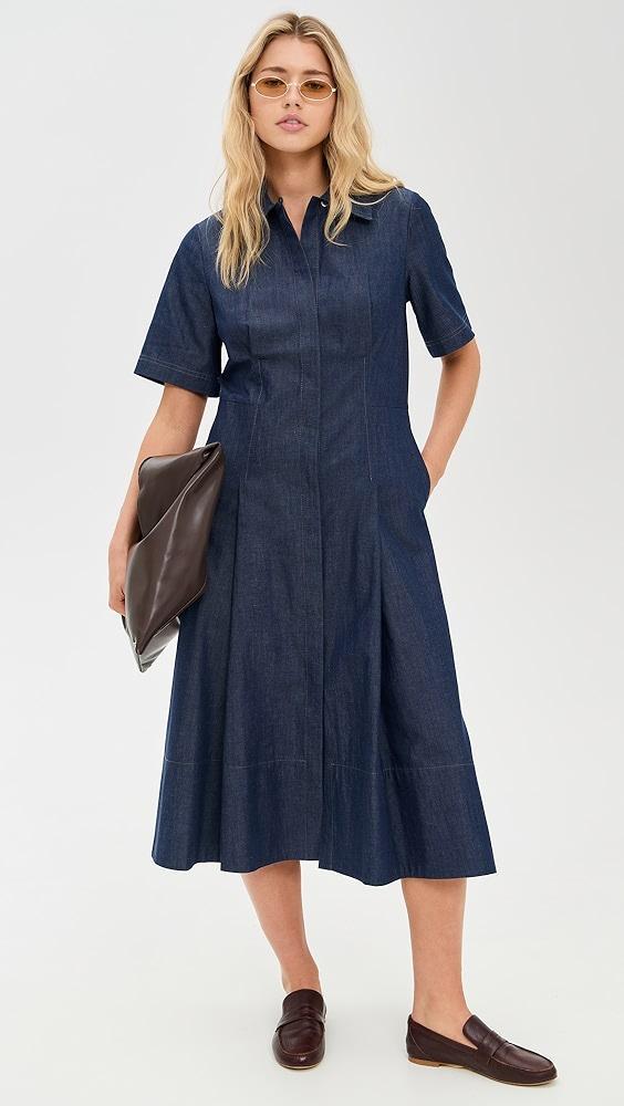 Vince Denim Short Sleeve Shirt Dress | Shopbop Product Image