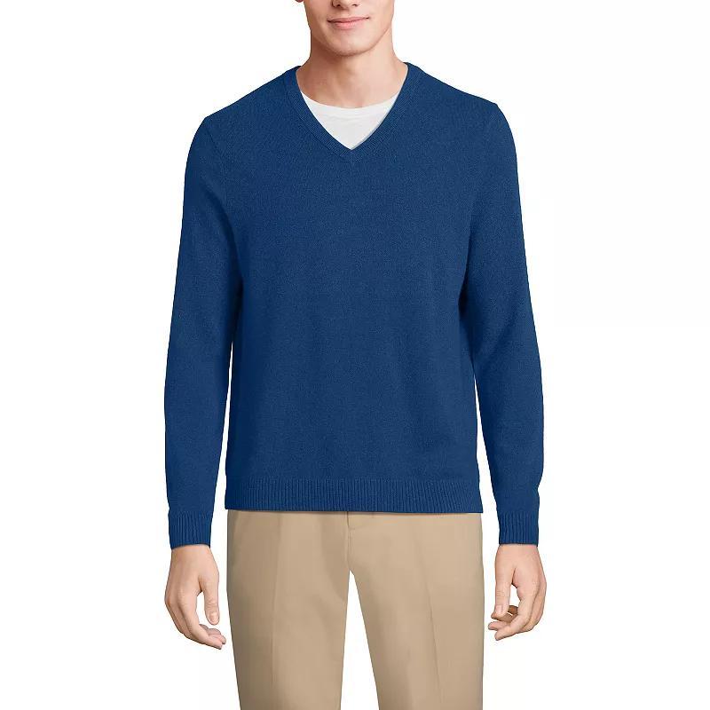 Men's Lands' End Fine-Gauge Cashmere V-neck Sweater, Size: Large, Fresh Red Product Image
