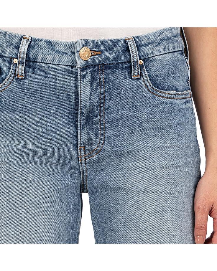 Women's KUT from the Kloth Meg High-Rise Fab Ab Wide Leg Back Forward Raw Hem In Defiant Product Image