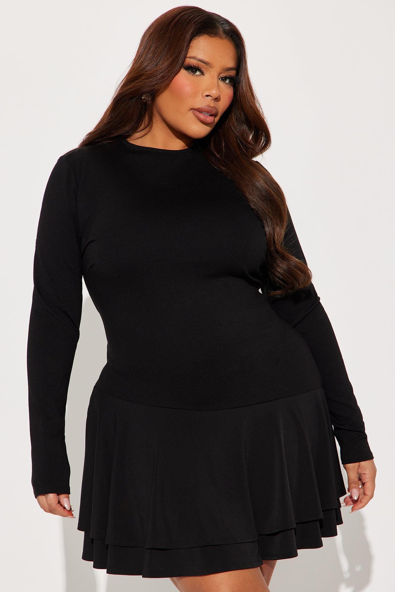 Alice Asymmetrical Micro Mini Dress - Black Product Image