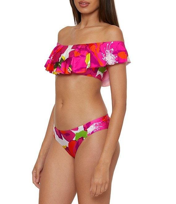 Trina Turk Bloom Of The Shoulder Ruffle Bandeau Swim Top Product Image