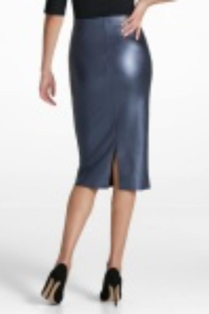 Faux Midi Leather Skirt Product Image