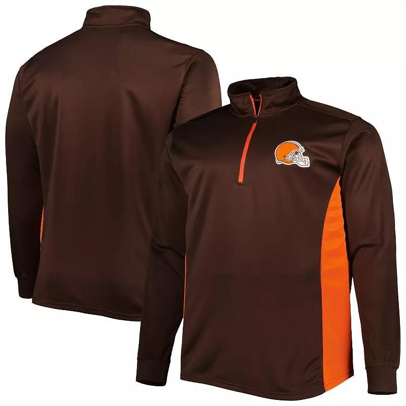 Men's Brown Cleveland Browns Big & Tall Quarter-Zip Top, Size: 3XB Product Image