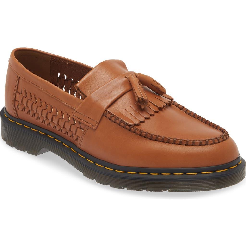 DR. MARTENS' Adrian Woven Leather Tassel Loafers In British Tan Classic Analine Product Image