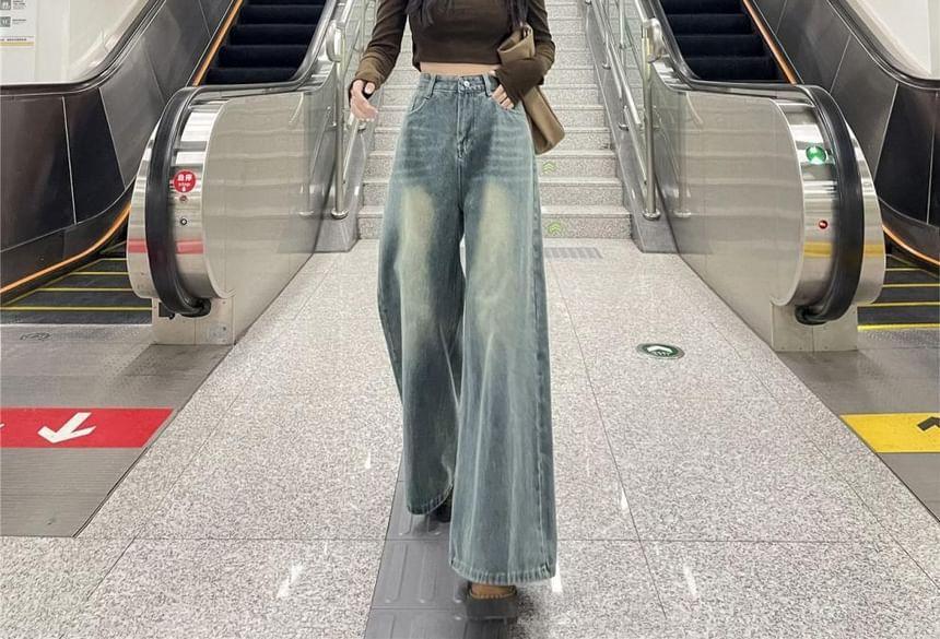 High-Rise Wide-Leg Jeans Product Image