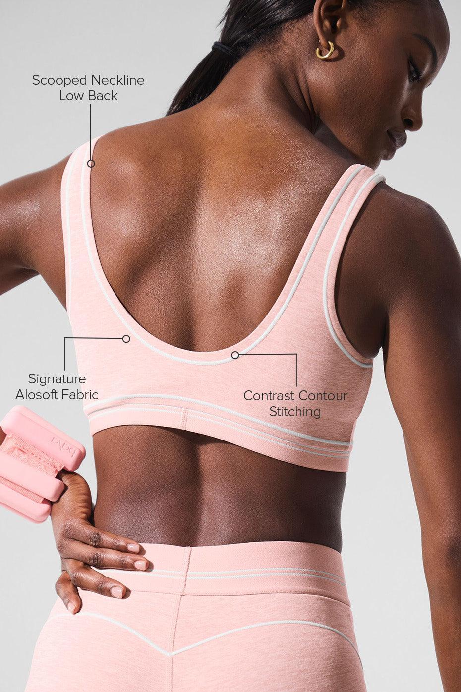 Alosoft Heart Throb Bra - Pink Quartz Heather/White Product Image