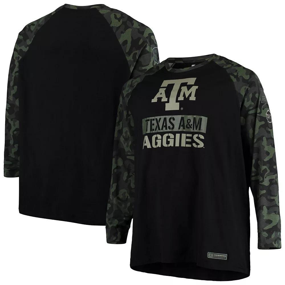 Men's Colosseum Black/Camo Texas A&M Aggies OHT Military Appreciation Big & Tall Raglan Long Sleeve T-Shirt, Size: 2XB Product Image
