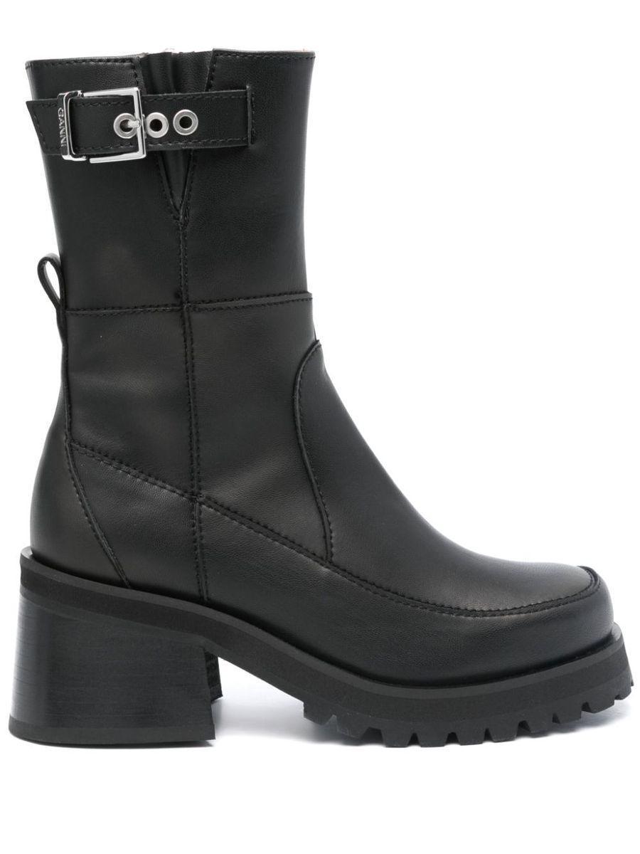 GANNI Ankle Boots With Buckle In Black Product Image