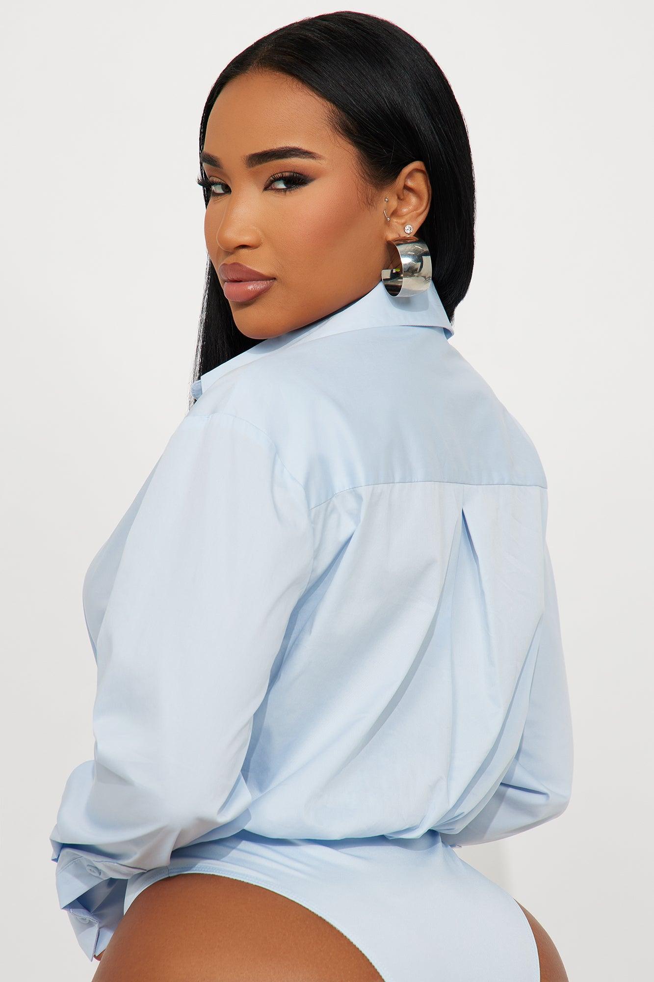 Most Loved Poplin Bodysuit - Blue Product Image
