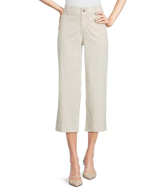 APNY Stretch Denim Cropped Wide Leg Jeans Product Image