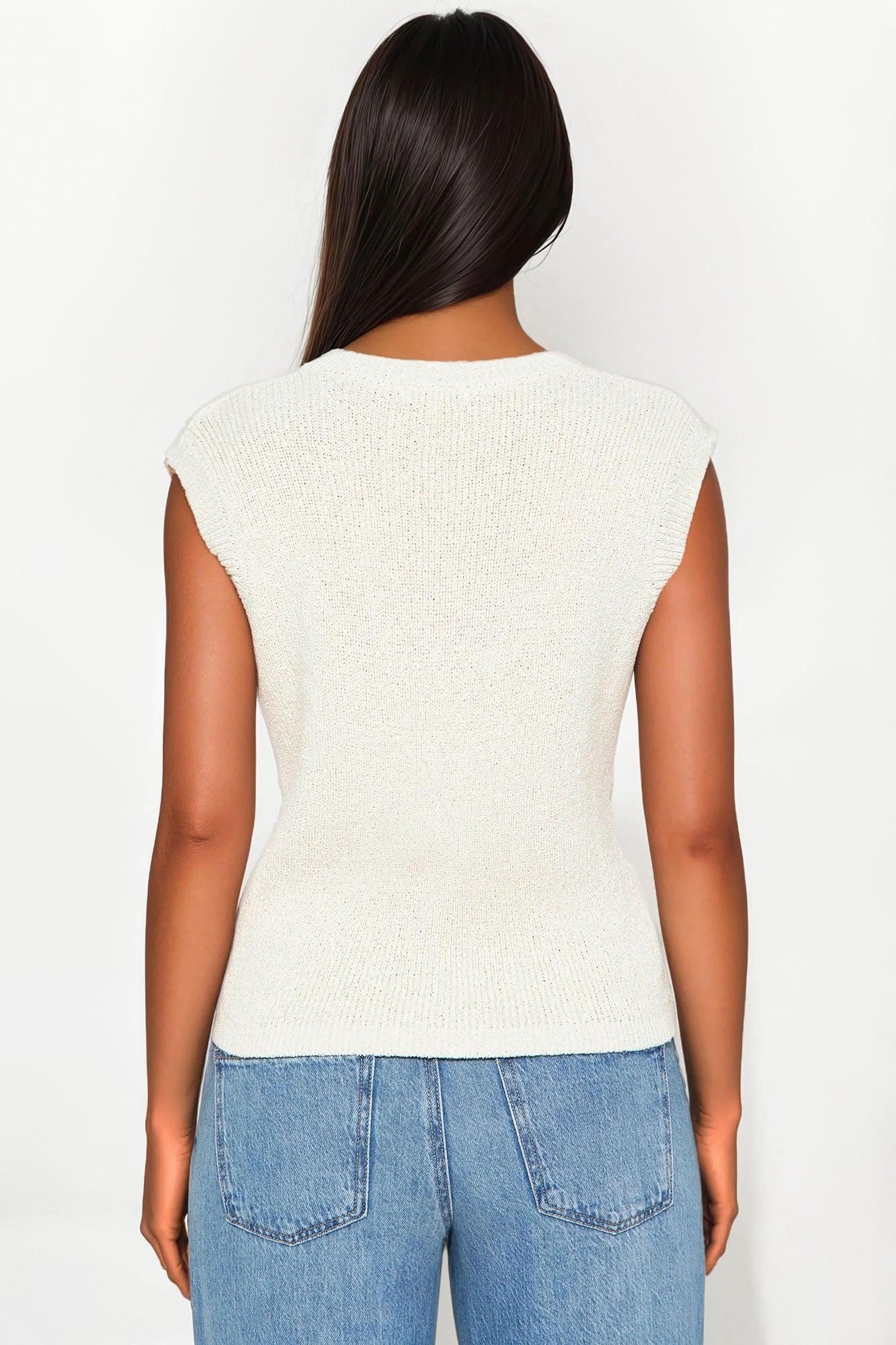 Perfectly Sweet Sweater Vest - Cream Product Image