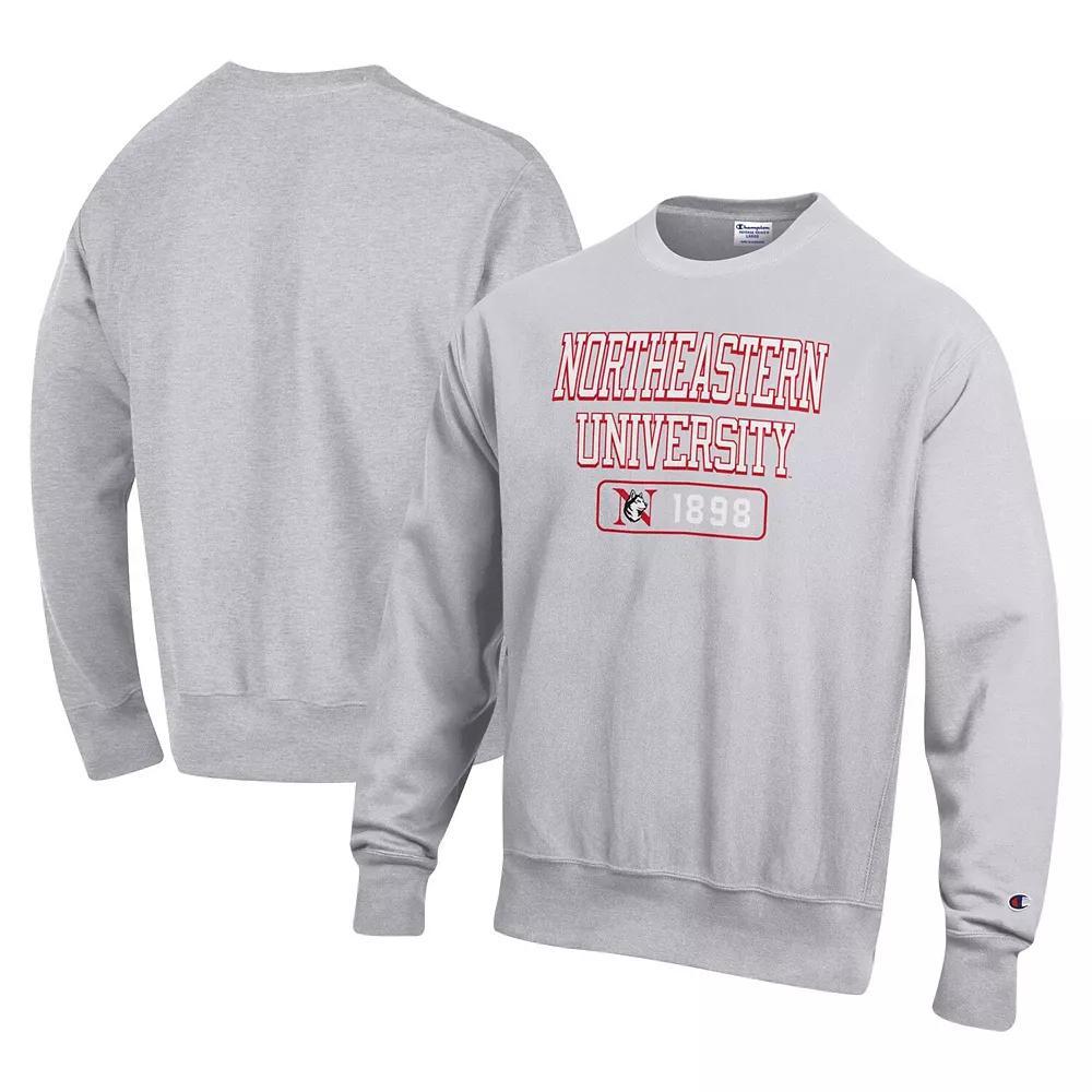 Men's Champion Gray Northeastern Huskies Reverse Weave Crew Pullover Sweatshirt, Size: 2XL, Nc2 Grey Product Image