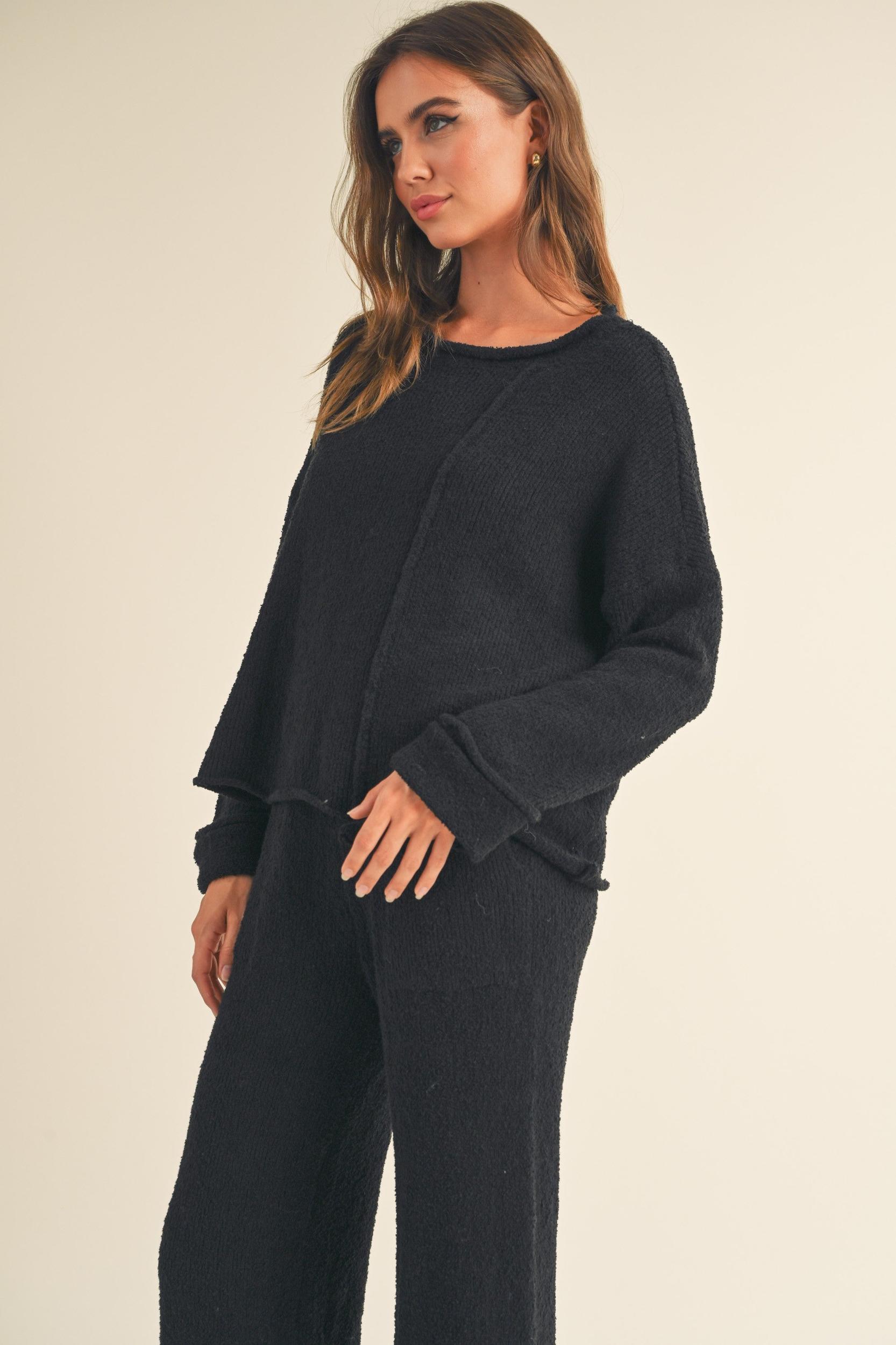 Asymmetric Cut Sweater Top Product Image