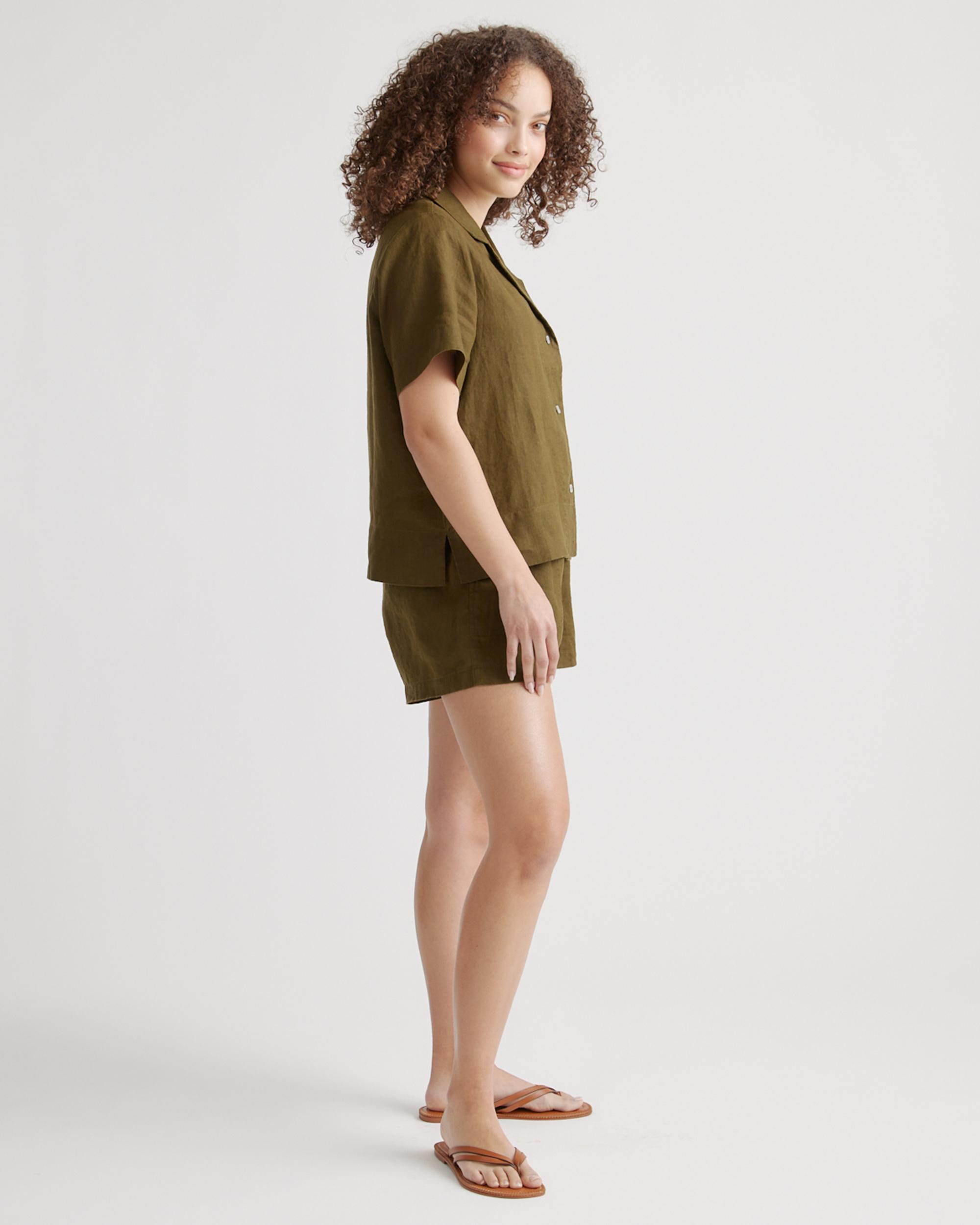 Quince | Women's 100% European Linen Short Sleeve Shirt Size XL Product Image