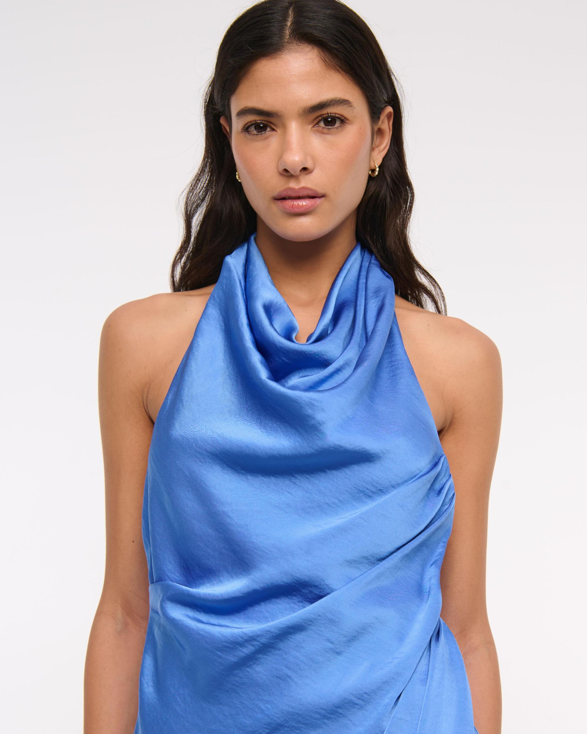 Cowl Neck Draped Mini Dress Product Image