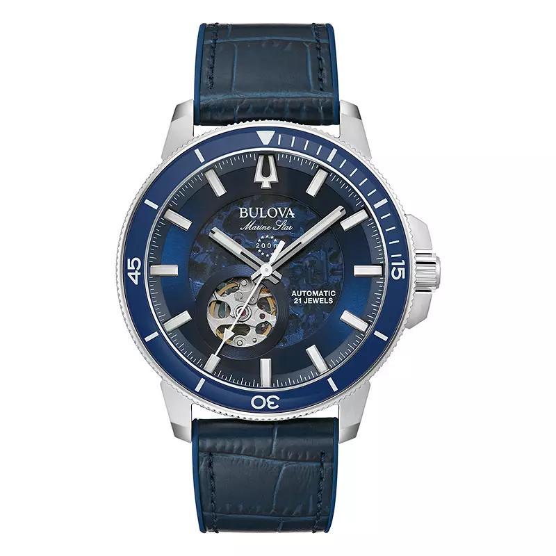Bulova Mens Marine Star Automatic Gold Tone Stainless Steel Bracelet Watch - 97A174 Product Image