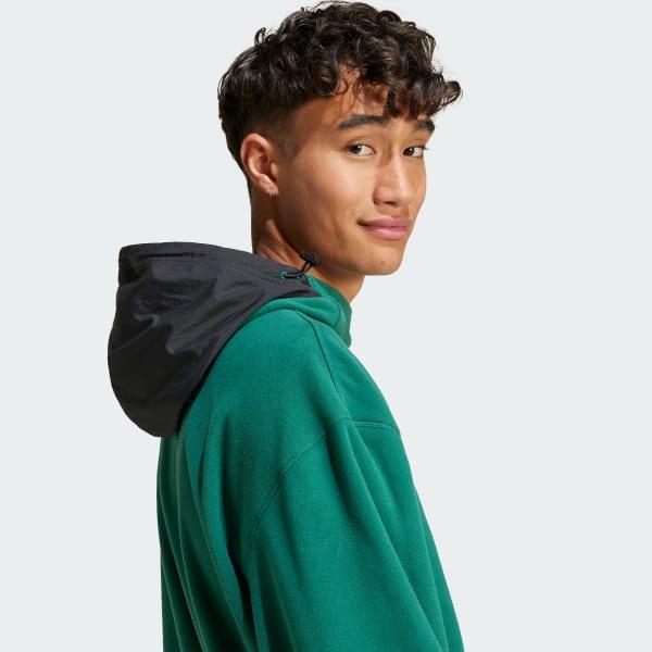 adidas City Escape Polar Fleece Hoodie Collegiate Green XL Mens Product Image